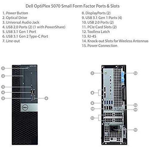 Dell OptiPlex 5070 SFF Small Form Factor Desktop - 9th Gen Intel Core i5-9500 6-Core CPU up to 4.40GHz, 16GB DDR4 Memory, 256GB SSD, Intel UHD Graphics 630, DVD Burner, Windows 10 Pro 6747234107481 bolt