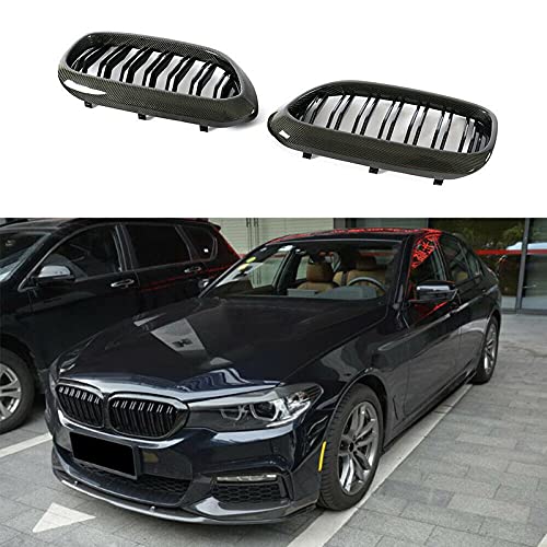 Car Craft Front Bumper Grill Compatible With Bmw 5 Series G30 2017-2020 Front Bumper Grill Carbon Fiber Look