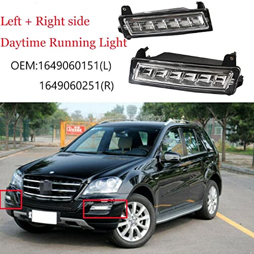 Car Craft Fog Lamp Fog Light Drl Led Drl Compatible With Mercedes Ml W164 2007 2012 Fog Lamp Fog Light Drl Led Drl Left 1649060151