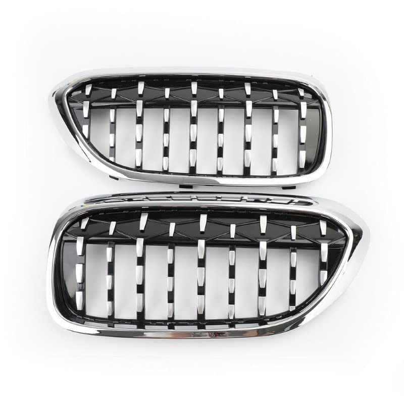 Car Craft Front Bumper Grill Compatible With Bmw 5 Series G30 2017-2020 Front Bumper Grill Diamond Chrome Single