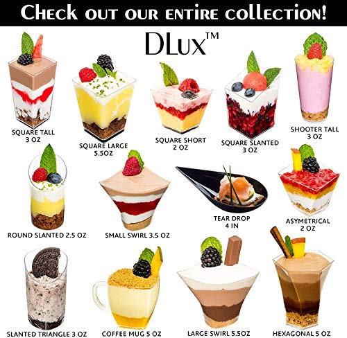 ok DLux 50x 5oz Swirl Cups with Spoons