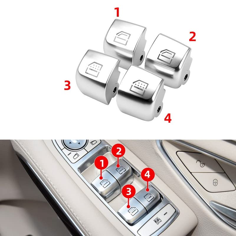 Car Craft S Class Window Switch Button Cover Curtain Button Cover Compatible With Mercededs S Class Window Switch Button Cover Curtain Button Cover S Class W222 2014-2021 - 3