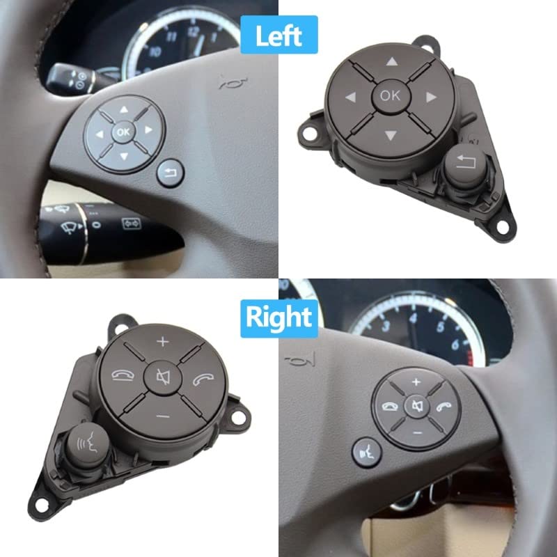 Car Craft C Class Steeering Wheel Button Compatible With Mercedes C Class Steering Wheel Button C Class W204 2007-2011 E Class W212 2009-2013 Assembley Right Moka