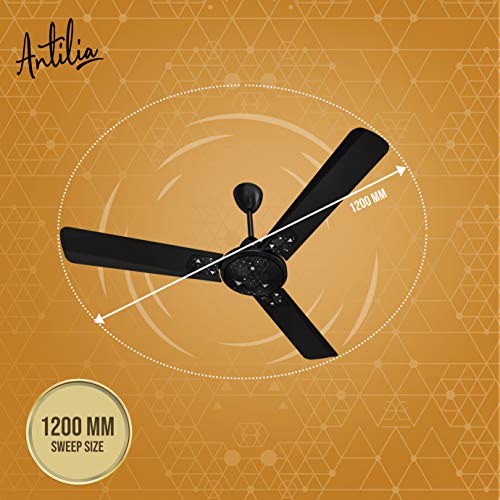 Havells Antilia 1200mm Ceiling Fan (Metallic Black Chrome)