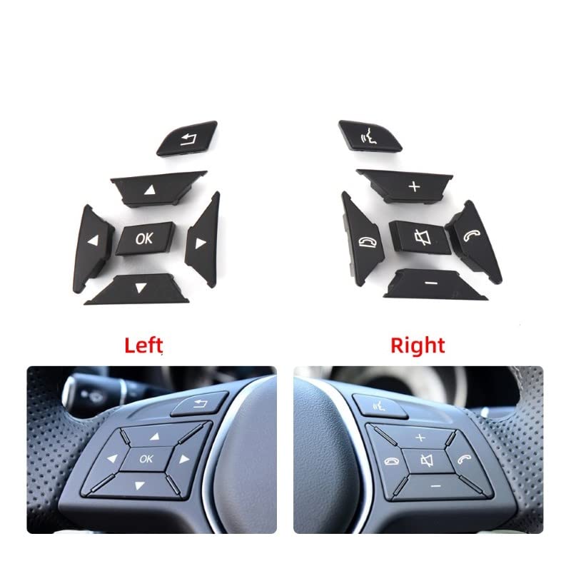 Car Craft B Class Steering Wheel Button Compatible With Mercedes B Class Steering Wheel Button C Class W204 2011-2014 Gla W156 2015-2020 B Class W246 2012-2018 A Class W176 2013-2018 Cls W218 2013-2018 Black