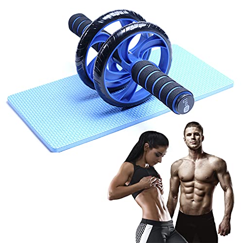 EURODO Bauchtrainer mit Kniematte - AB Roller - Bauchroller AB Wheel - Abdominal Roller - Fitnessgerät und Bauchmuskeltrainer für Frauen und Männer