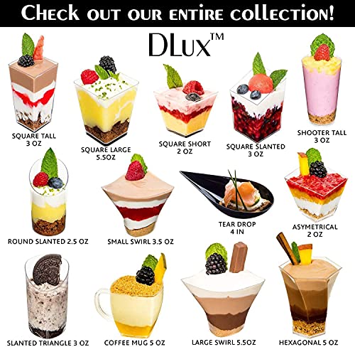 ok DLux 50x 5oz Swirl Cups with Spoons