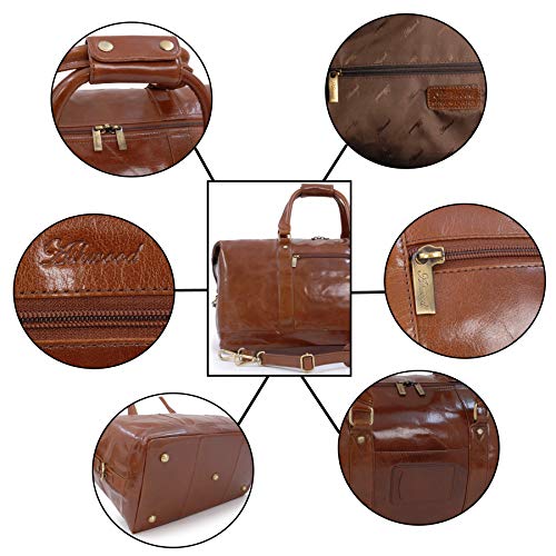 ASHWOOD - Genuine Leather Holdall - Large Overnight/Travel/Business/Weekend/Gym Sports Duffle Bag - 2070 - Chestnut test  6758622036057 test  {product.id} 6758622036057 bolt