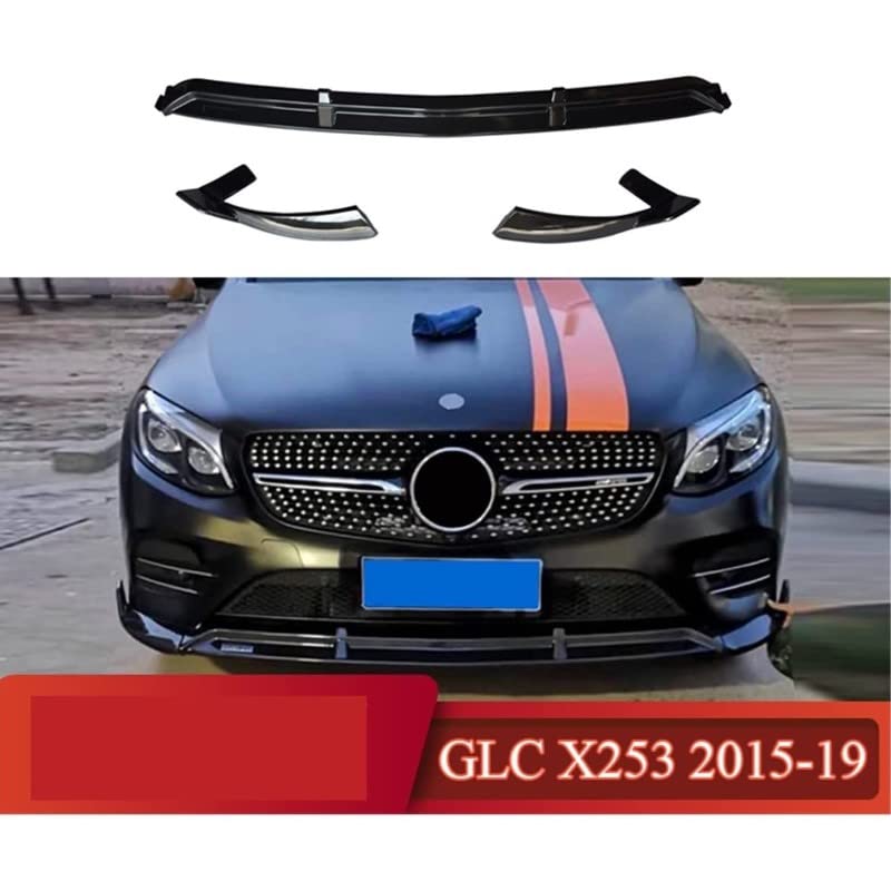 Car Craft Glc Front Lip Bumper Lip Compatible with Mercedes Glc Front Lip Bumper Lip Glc W253 2015 Glossy Black