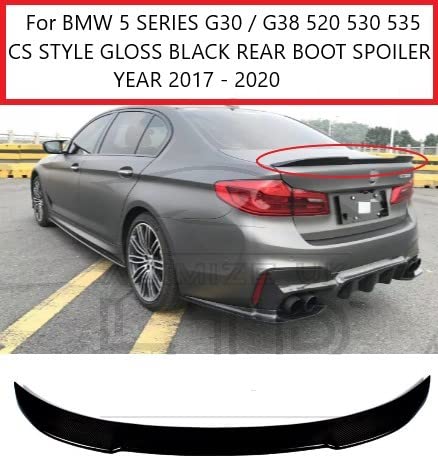 Car Craft 5 Series Spoiler Trunk Spoiler Compatible with BMW 5 Series Spoiler Trunk Spoiler 5 Series G30 2017-2022 Cs Glossy Black -graphql