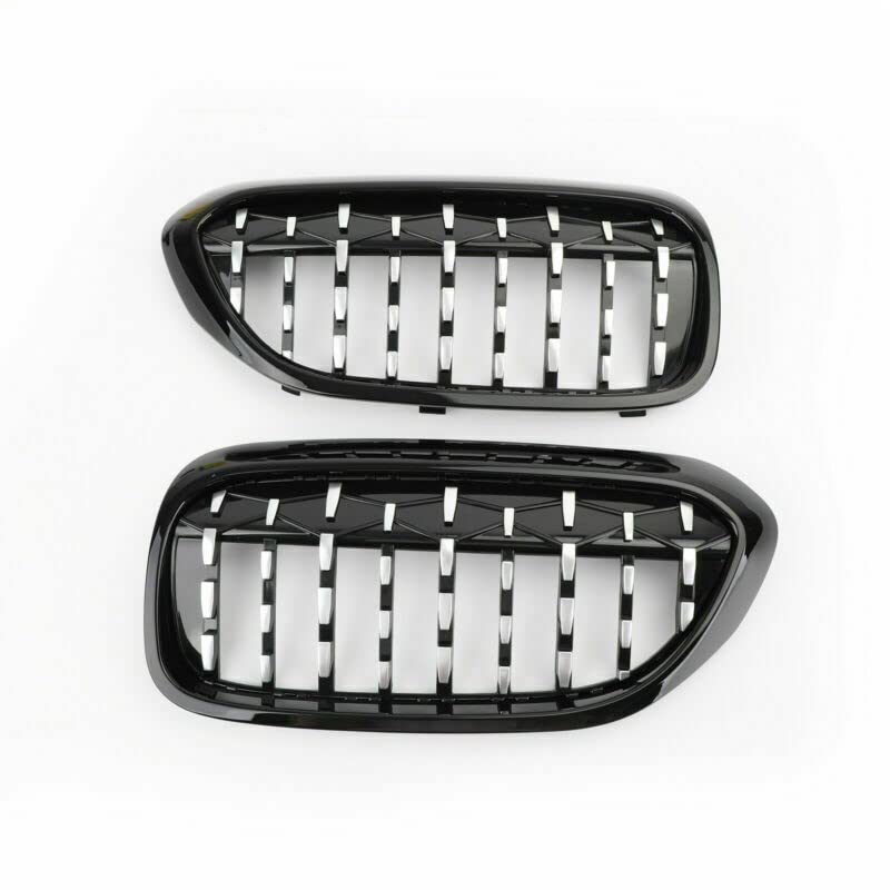 Car Craft Front Bumper Grill Compatible With Bmw 5 Series G30 2017-2020 Front Bumper Grill Diamond Chrome And Black Single