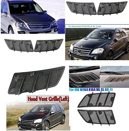 Car Craft Bonnet Hood Grill Vent Compatible With Mercedes Ml W164 2008-2012 Gl W164 2008-2012 Bonnet Hood Grill Vent Set -graphql