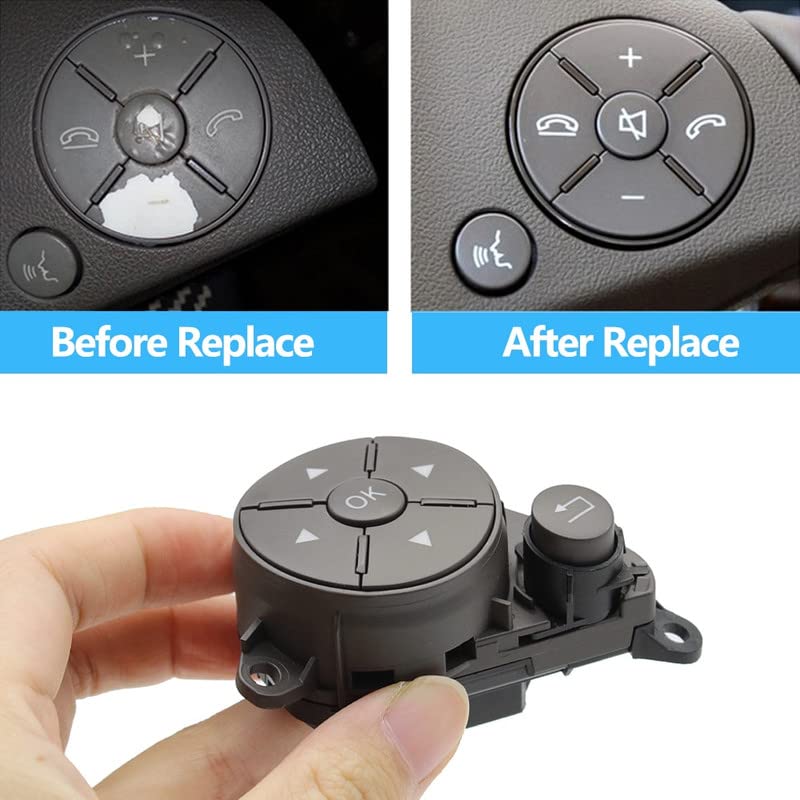 Car Craft C Class Steeering Wheel Button Compatible With Mercedes C Class Steering Wheel Button C Class W204 2007-2011 E Class W212 2009-2013 Assembley Left Moka