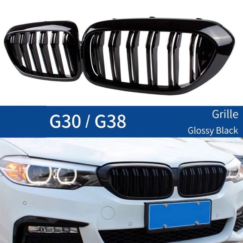 Car Craft Front Bumper Grill Compatible With Bmw 5 Series G30 2017-2020 Front Bumper Grill Glossy Black