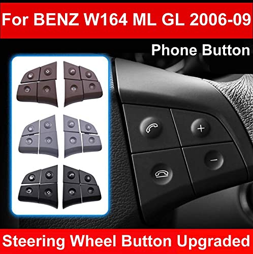 Car Craft Gl Steering Wheel Button Compatible With Mercedes Gl Steering Wheel Button Ml W164 2006-2009 Gl W164 2006-2009 Gray