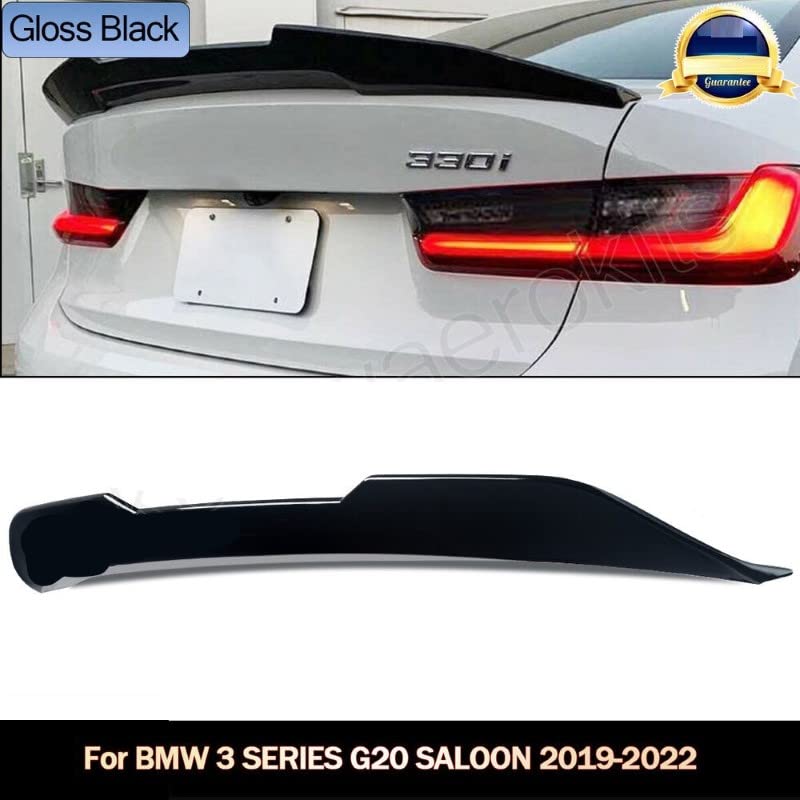 Car Craft 3 Series Spoiler Trunk Spoiler Compatible with BMW 3 Series Spoiler Trunk Spoiler 3 Series G20 2019 Psm Glossy Black AR-BMW-022