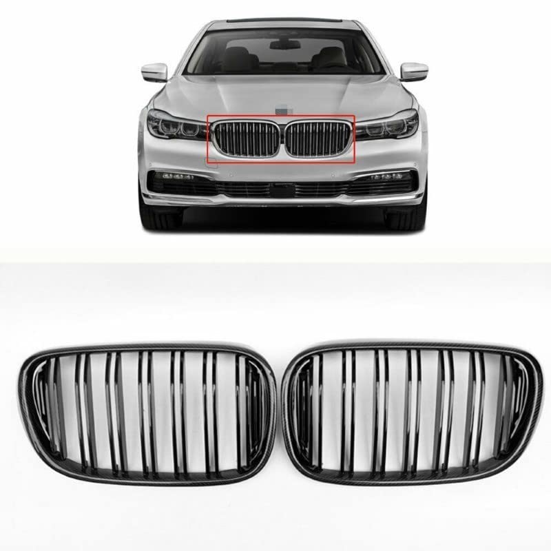 Car Craft Front Bumper Grill Compatible With Bmw 7 Series G12 2016-2021 Front Bumper Grill Carbon Fiber Look