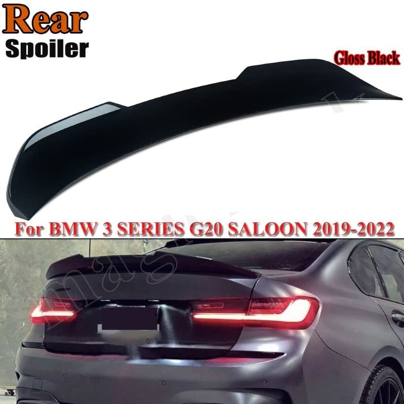 Car Craft 3 Series Spoiler Trunk Spoiler Compatible with BMW 3 Series Spoiler Trunk Spoiler 3 Series G20 2019 Psm Glossy Black AR-BMW-022