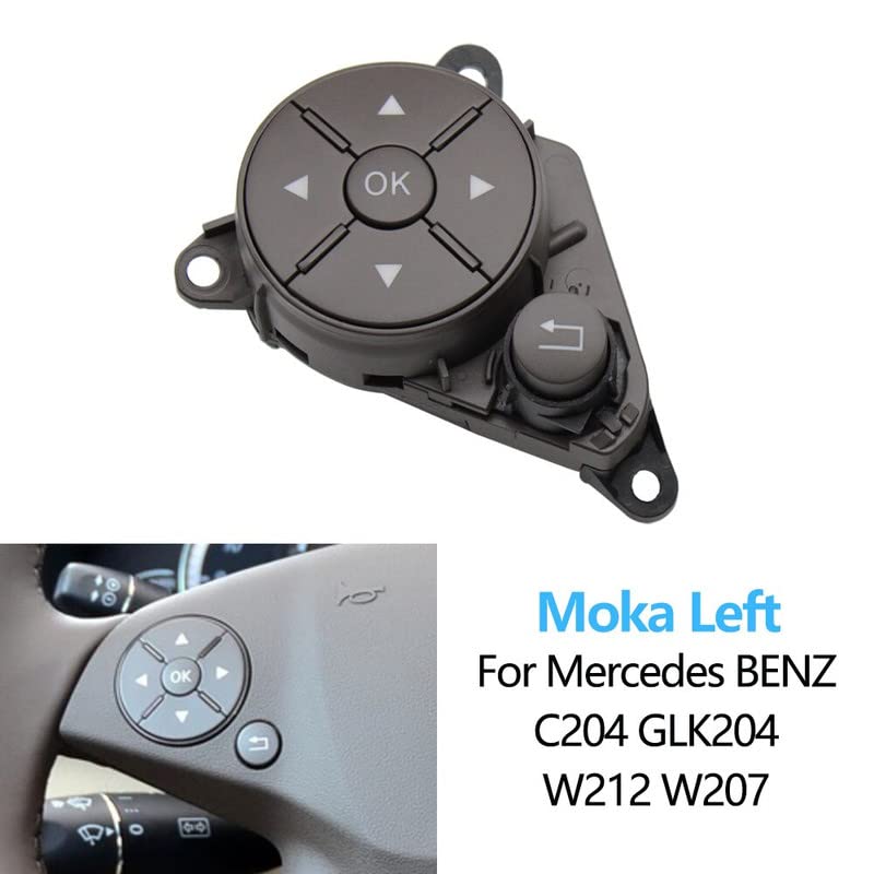 Car Craft C Class Steeering Wheel Button Compatible With Mercedes C Class Steering Wheel Button C Class W204 2007-2011 E Class W212 2009-2013 Assembley Left Moka