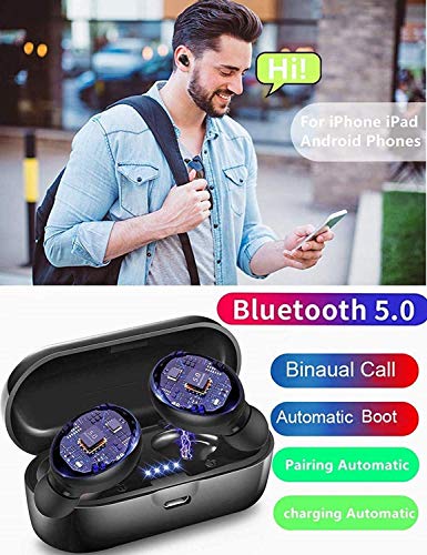 Xawy【2022new editionBluetooth Headphones.Bluetooth 5.0 Wireless Earphones in-Ear Stereo Sound Microphone Mini Wireless Earbuds with Headphones and Portable Charging Case for iOS Android PC.XGB8