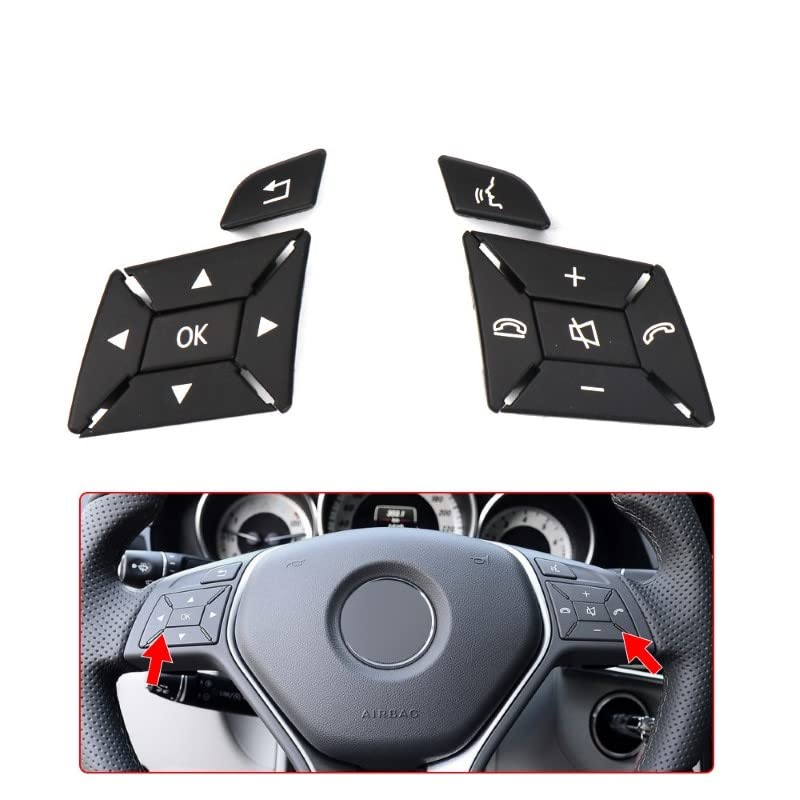 Car Craft Gla Steering Wheel Button Compatible With Mercedes Gla Steering Wheel Button C Class W204 2011-2014 Gla W156 2015-2020 B Class W246 2012-2018 A Class W176 2013-2018 Cls W218 2013-2018 Black