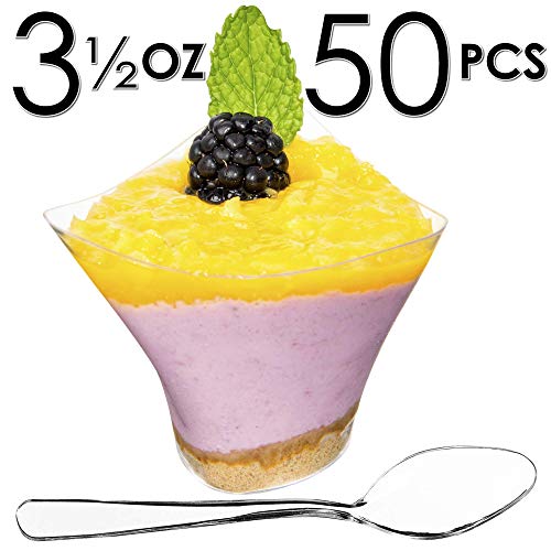 ok DLux 50x 5oz Swirl Cups with Spoons