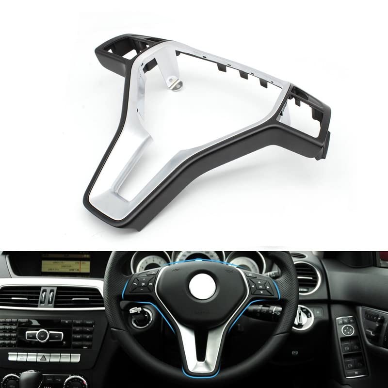 Car Craft B Class Steering Wheel Cover Compatible With Mercedes B Class Steering Wheel Cover A Class W176 B Class W246 C Class W204 2011-2014 E Class W212 2011-2016 Gla W156 Cls W218 Cla W117 Black Silver