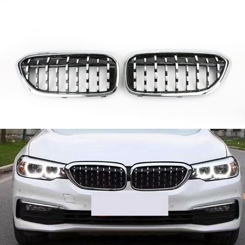 Car Craft Front Bumper Grill Compatible With Bmw 5 Series G30 2017-2020 Front Bumper Grill Diamond Chrome Single