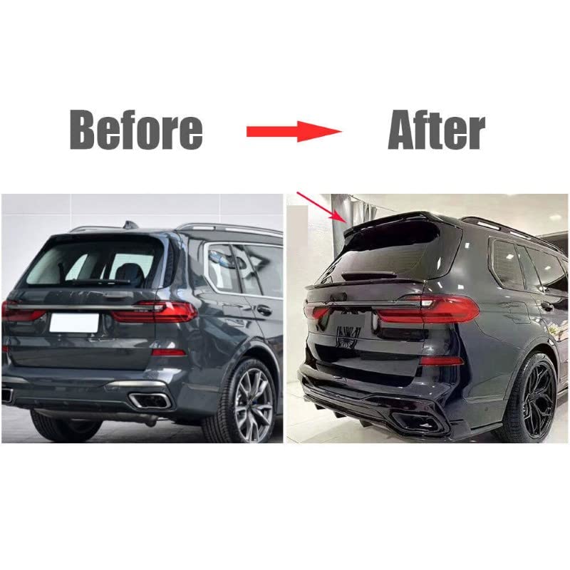 Car Craft X7 Spoiler Roof Spoiler Roof Wings Compatible with BMW X7 Spoiler Roof Spoiler Roof Wings X7 G07 Oettinger Glossy Black