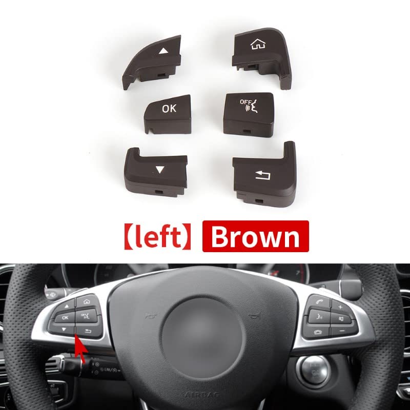 Car Craft Glc Steering Wheel Button Compatible With Mercedes C Class Steering Wheel Button C Class W205 2015-2020 Glc W253 2015-2021 Brown