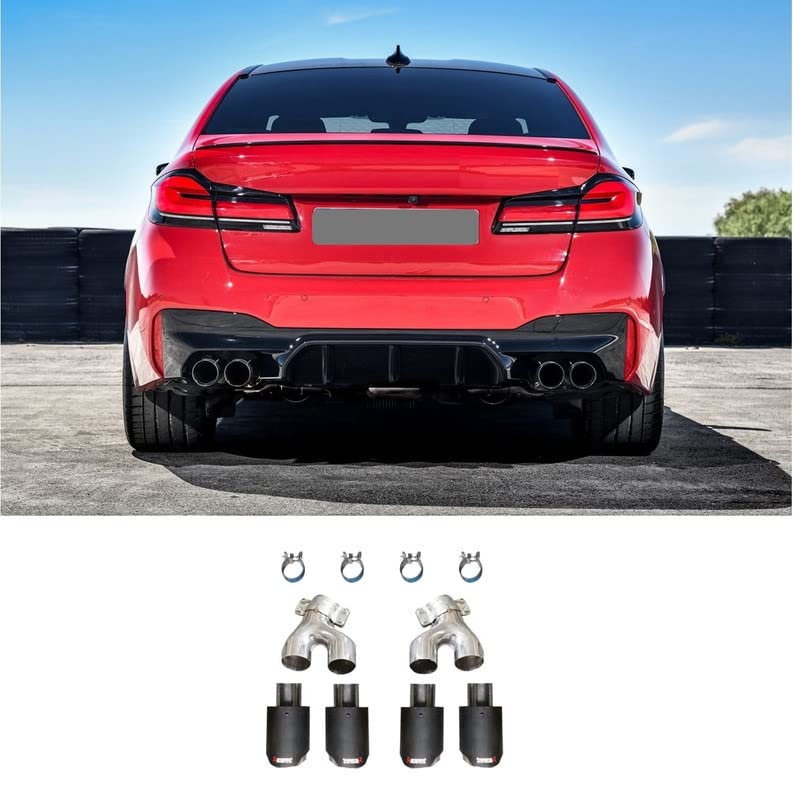 Car Craft M5 Exhaust Tip Silensor Tip Compatible With Bmw 5 Series G30 2017-2021 M5 Exhaust Tip Silensor Tip Carbon Fiber US-G30-166