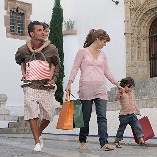 Xelvix Insulated Lunch Bags Small for Women Work,Student Kids to School,Thermal Cooler Tote Bag Picnic Organizer Storage Lunch Box Portable and Reusable (Pink Stripes) -123