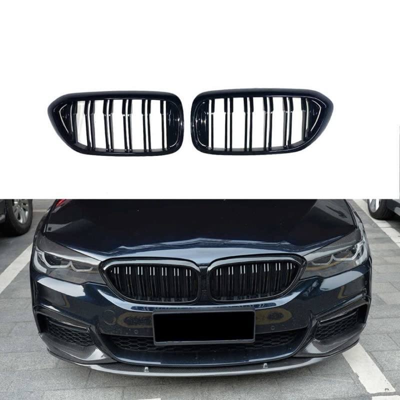 Car Craft Front Bumper Grill Compatible With Bmw 5 Series G30 2017-2020 Front Bumper Grill Glossy Black