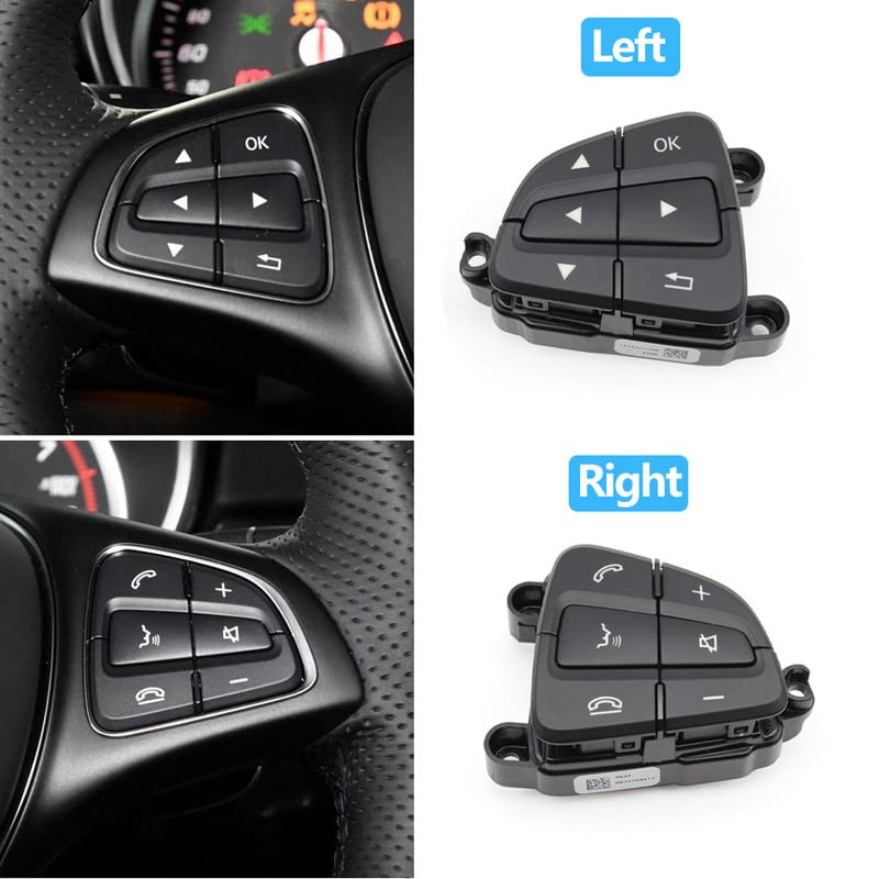 Car Craft Gls Steering Button Compatible With Mercedes Gls Steering Wheel Button Gle W166 2016-2020 Cla W117 2015-2019 Gla W156 2017-2019 Gls W166 2016-2019 V V Class W447 Cls Slc Set