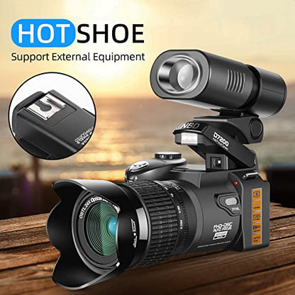NBD Digital Camera 33MP DSLR Camera for Photography Beginners，Autofocus 1080P HD Vlogging Camera with 24X Telephoto Lens -123