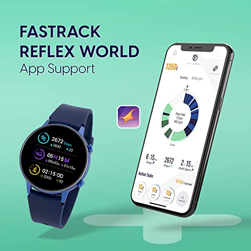 Fastrack Reflex Play + with BT Calling|AMOLED Display|100 + Watchfaces|24x7 HRM|BP Monitor|SpO2 Monitor|Sleep Monitor| Multiple Sports Modes|Custom Watchface|7 Day* Battery|IP68 Water Resistance