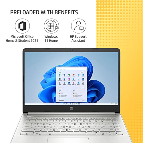 HP 14s, 11th Gen Intel Core i3-1115G4, 8GB RAM/256GB SSD 14-inch(35.6 cm) Micro-Edge, Anti-Glare, FHD Laptop/Alexa Built-in/Win 11/Intel UHD Graphics/Dual Speakers/ MSO 2021/1.41 Kg, 14s-dy2507TU