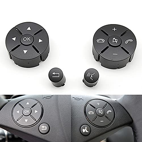 Car Craft C Class Steeering Wheel Button Compatible With Mercedes C Class Steering Wheel Button C Class W204 2007-2011 E Class W212 2009-2013 Black