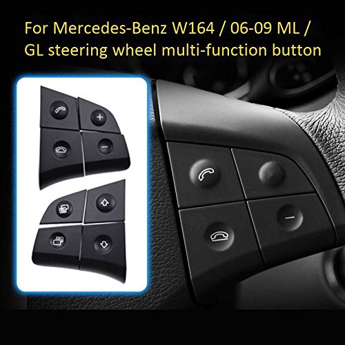 Car Craft Gl Steering Wheel Button Compatible With Mercedes Gl Steering Wheel Button Ml W164 2006-2009 Gl W164 2006-2009 Black