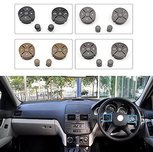 Car Craft C Class Steeering Wheel Button Compatible With Mercedes C Class Steering Wheel Button C Class W204 2007-2011 E Class W212 2009-2013 Black