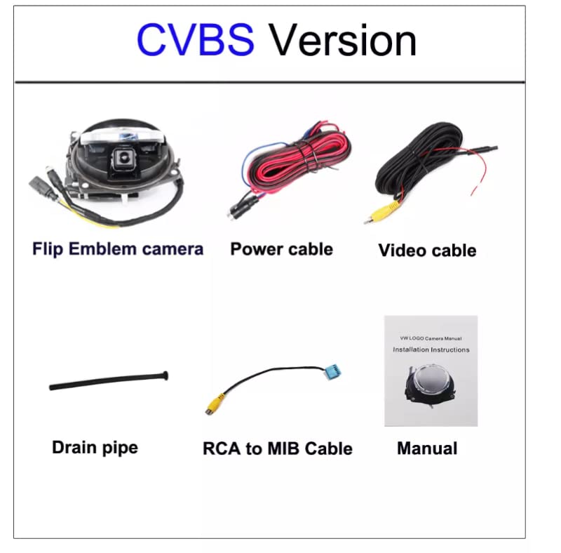 Car Craft Polo Flip Reverse Camera Compatible with Volkswagen Polo Flip Camera Polo 2010-2022 Cvbs Version Universal Player