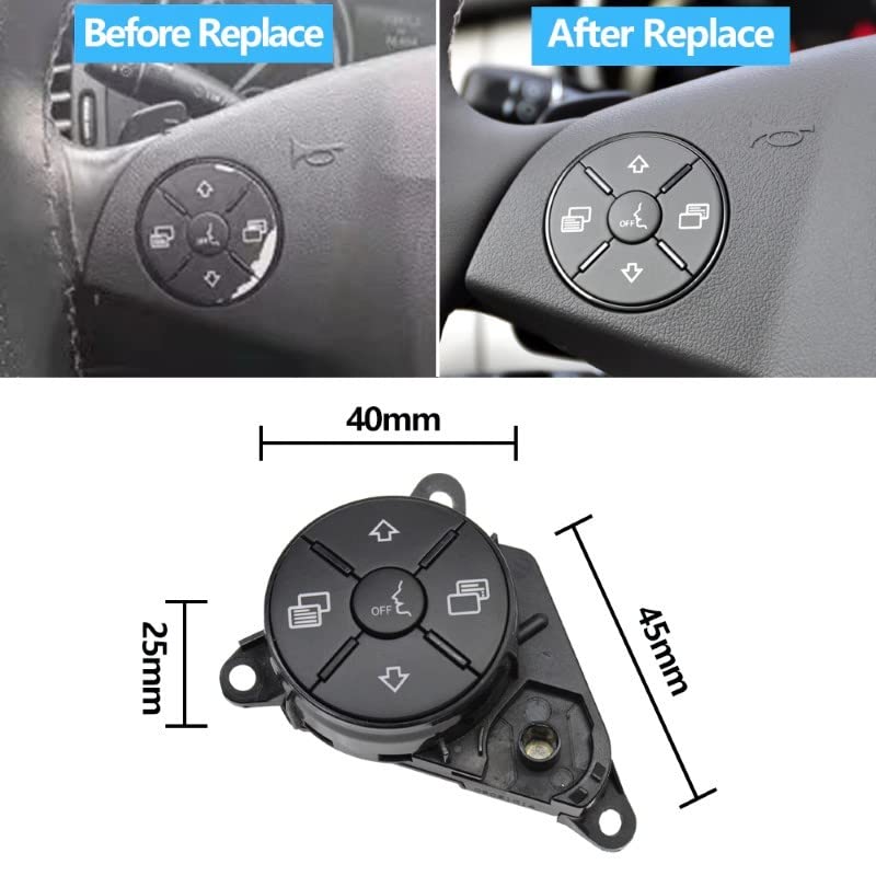 Car Craft R Class Steeering Wheel Button Compatible With Mercedes R Class Steering Wheel Button Ml W164 2008-2012 Gl W164 2008-2012 R Class W251 2010-2017 Cls W219 Slk W171 Sls W230 Assembley Yellow Right