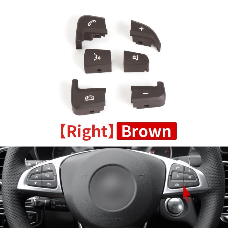 Car Craft Glc Steering Wheel Button Compatible With Mercedes C Class Steering Wheel Button C Class W205 2015-2020 Glc W253 2015-2021 Brown