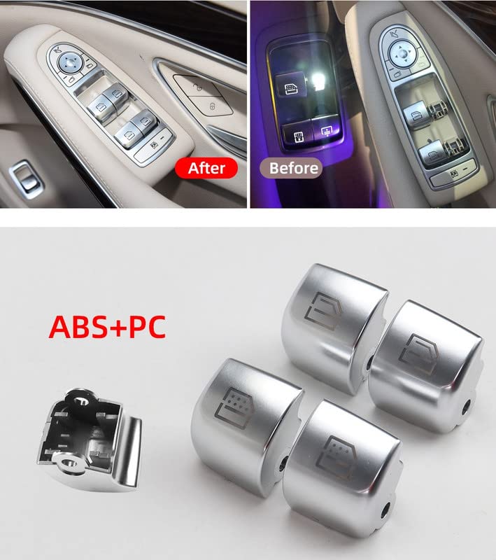 Car Craft S Class Window Switch Button Cover Curtain Button Cover Compatible With Mercededs S Class Window Switch Button Cover Curtain Button Cover S Class W222 2014-2021 - 2