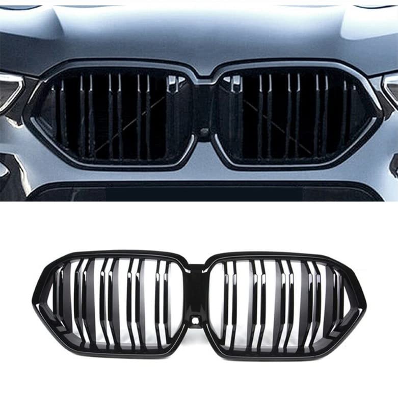 Car Craft Front Bumper Grill Compatible With Bmw X6 G06 2019-2022 Front Bumper Grill Carbon Fiber Look Glossy Black