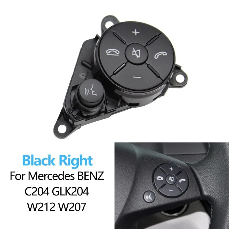 Car Craft C Class Steeering Wheel Button Compatible With Mercedes C Class Steering Wheel Button C Class W204 2007-2011 E Class W212 2009-2013 Assembley Right Black