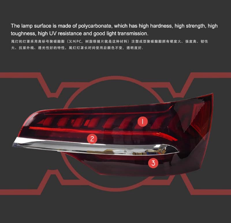 Car Craft Q7 Upgraded Led Matrix Taillight Led Taillamp Compatible With Audi Q7 Upgraded Led Matrix Taillight Led Taillamp Q7 2006-2010 Q7 Taillight 2006