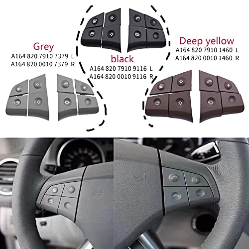 Car Craft Gl Steering Wheel Button Compatible With Mercedes Gl Steering Wheel Button Ml W164 2006-2009 Gl W164 2006-2009 Gray