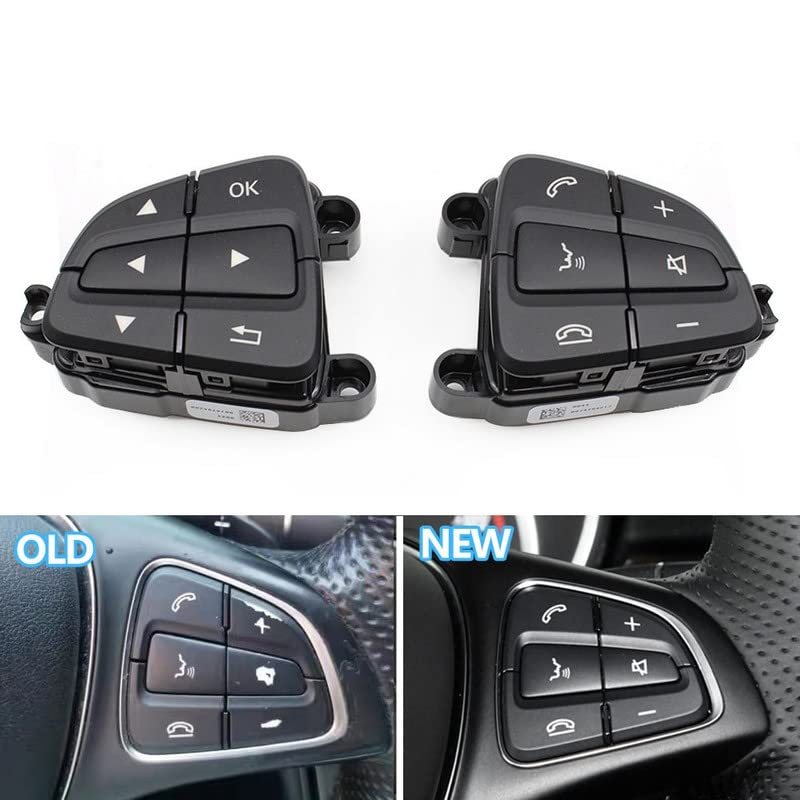 Car Craft Gls Steering Button Compatible With Mercedes Gls Steering Wheel Button Gle W166 2016-2020 Cla W117 2015-2019 Gla W156 2017-2019 Gls W166 2016-2019 V V Class W447 Cls Slc Left