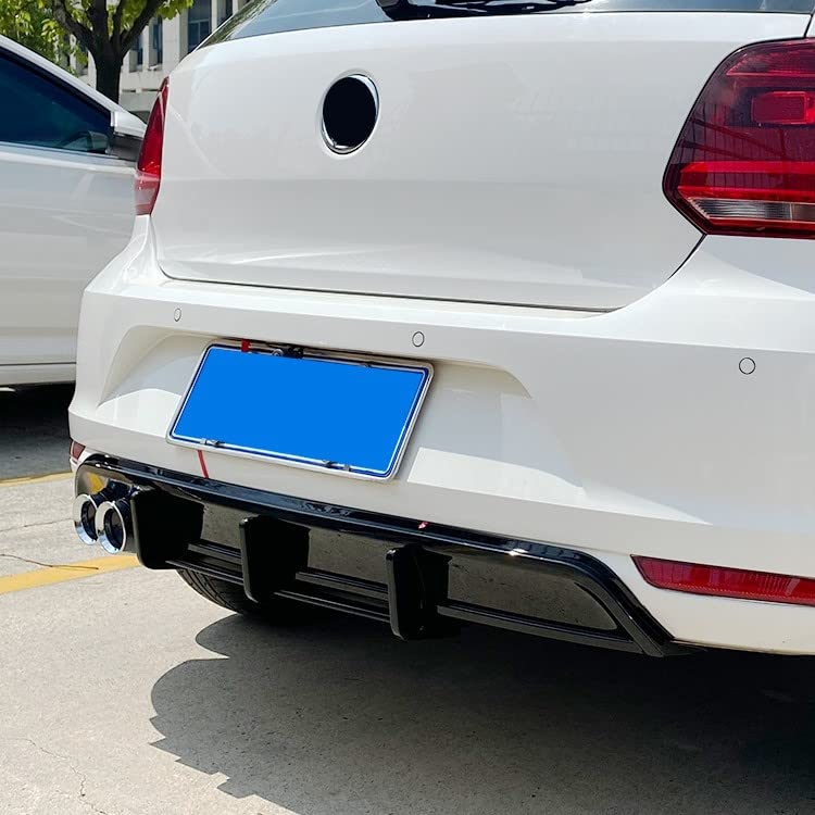 Car Craft Polo After Lip Rear Lip Diffuser Compatible with Volkwagen Polo After Lip Rear Lip Diffuser Polo 2014-2022 Glossy Black